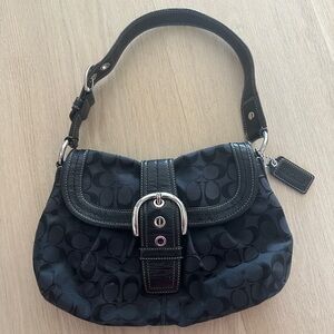 COACH Black Signature Buckle Shoulder Bag